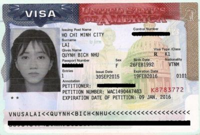 Visa bảo lãnh hôn thê của chị Lại Bích Như Quỳnh